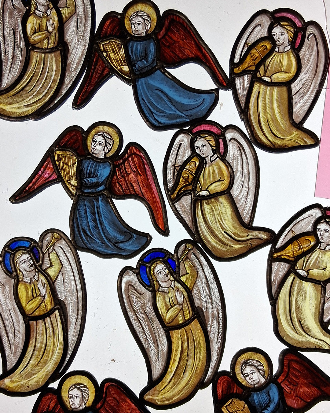 Stained Glass Angel with Drum