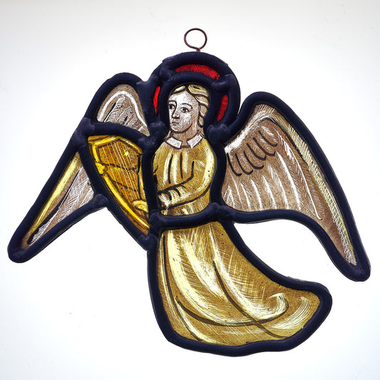 Stained Glass Angel with Harp