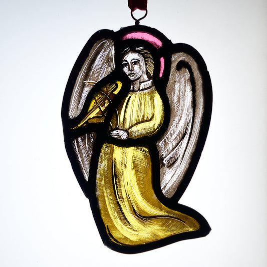 Stained Glass Angel with Viola
