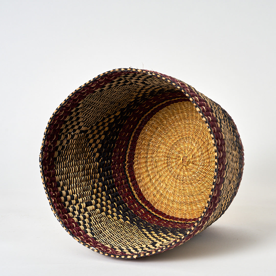 Waste Paper Basket - Oxblood and Navy