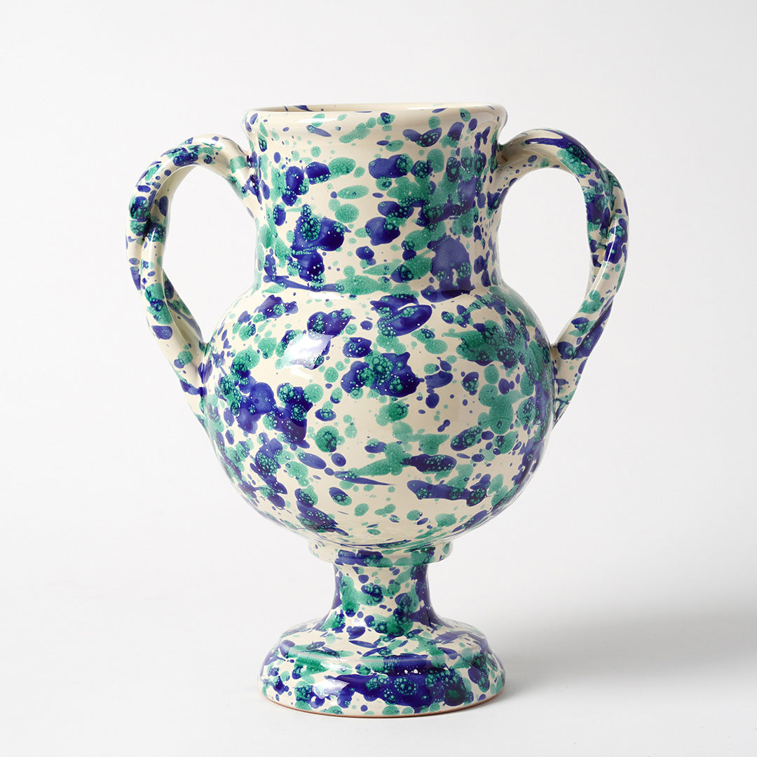 Splatterware Vase with twisted handles, 6 Colourways