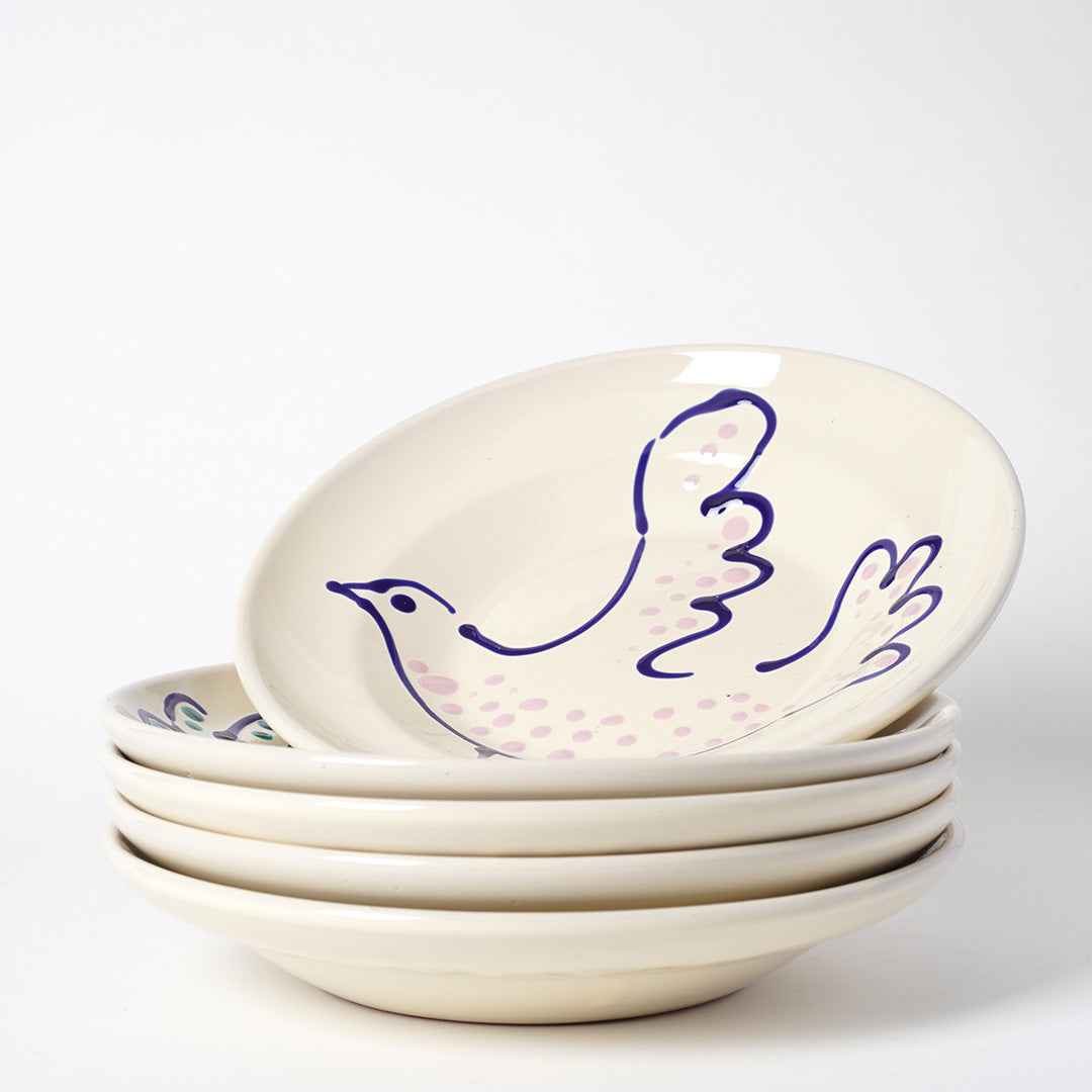 Paloma Soup Bowl, 23.5cm diameter - Blue and Turquoise, Right