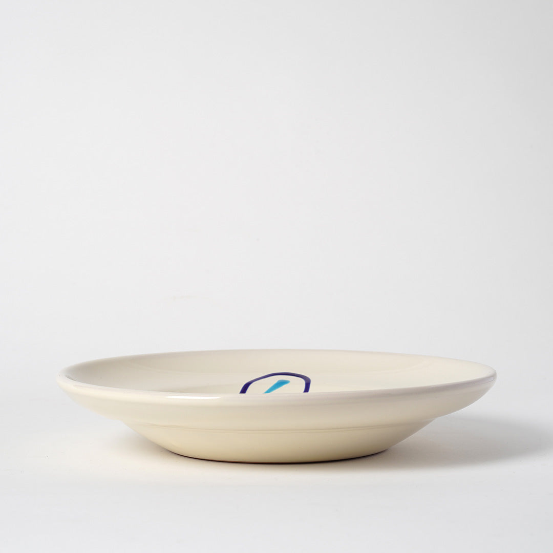 Paloma Soup Bowl, 23.5cm diameter - Blue and Turquoise, Right
