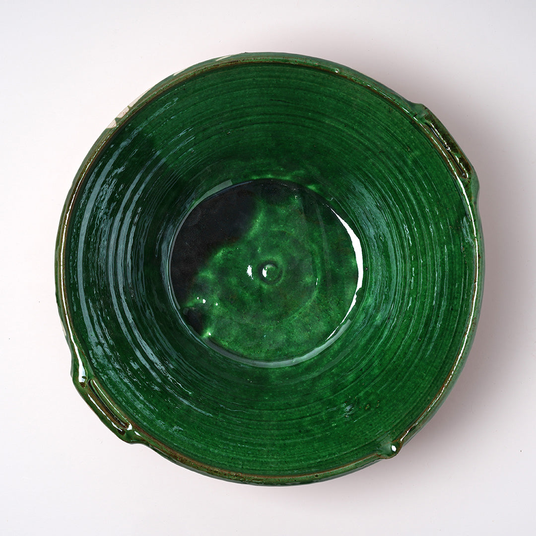 Rustic French Pottery Bowl with handles- Large - 3 Colours