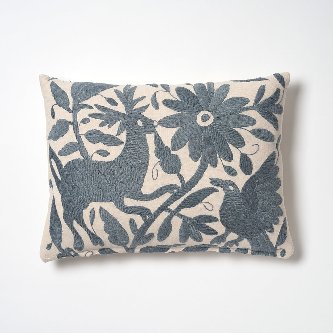 Slate Grey Otomi Cushion - 30cmx40cm