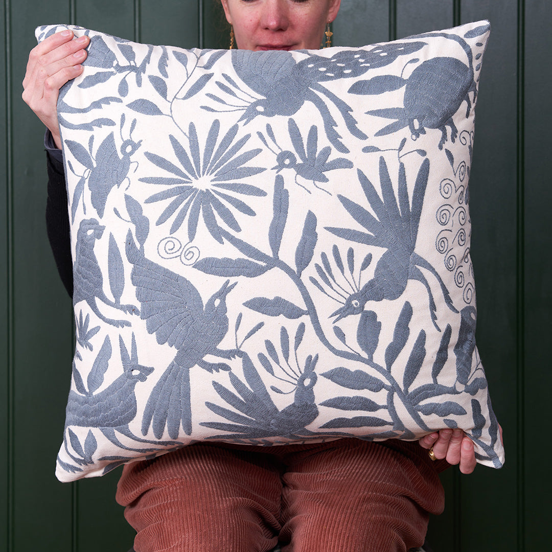 SECONDS Slate Grey Otomi Cushion - 60cmx60cm