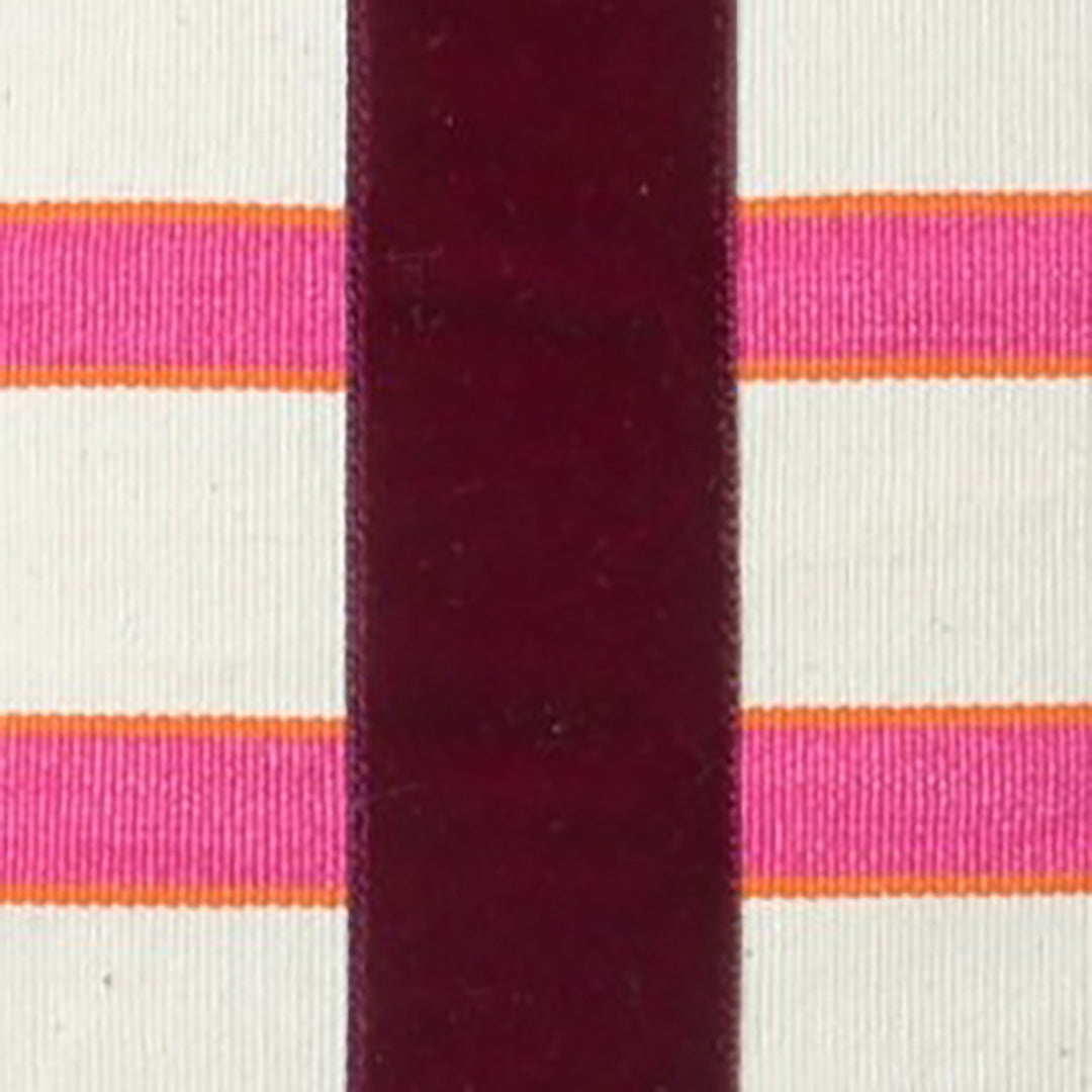 The Velvet Collection, Sunset Stripe Cushion - Deep Burgundy