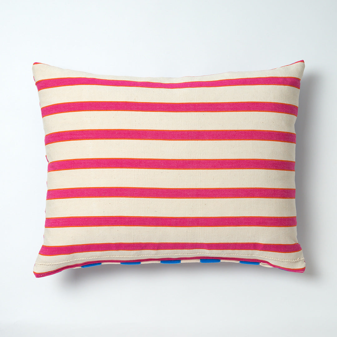 The Velvet Collection, Sunset Stripe Cushion -Cornflower Blue