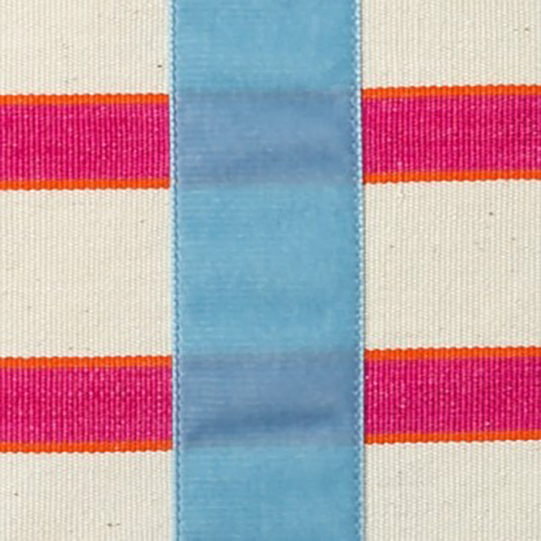 The Velvet Collection, Sunset Stripe Cushion - Cloud Blue