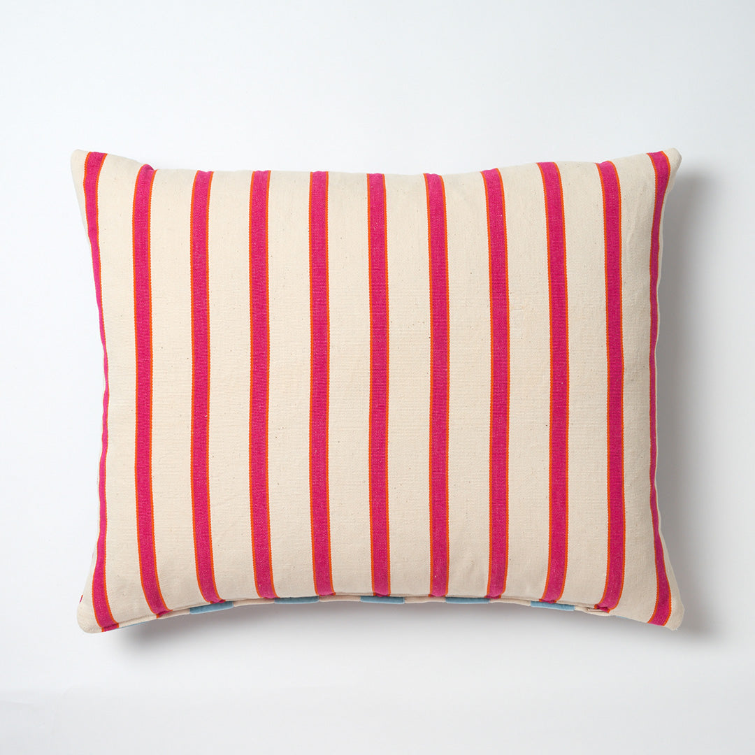 The Velvet Collection, Sunset Stripe Cushion - Cloud Blue