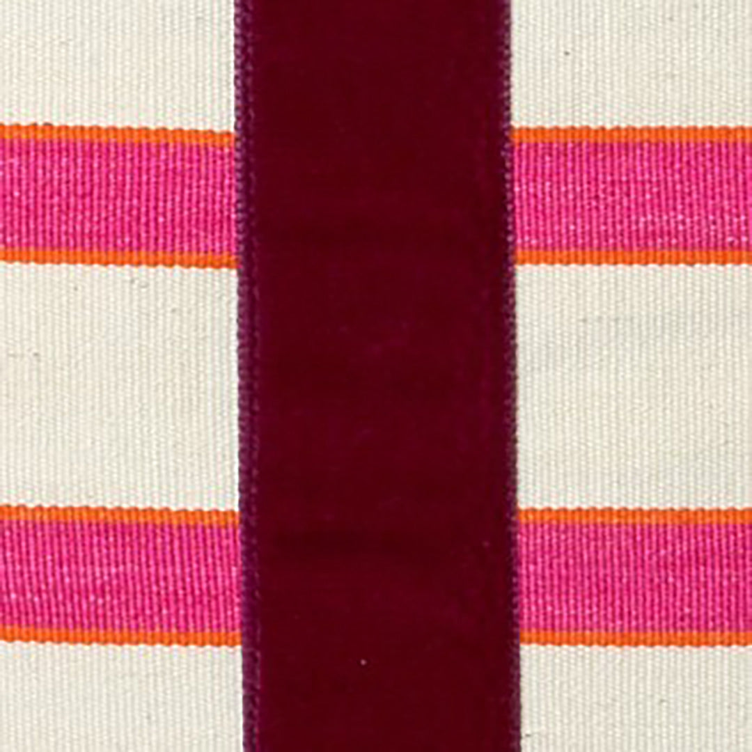 The Velvet Collection, Sunset Stripe Cushion - Burgundy