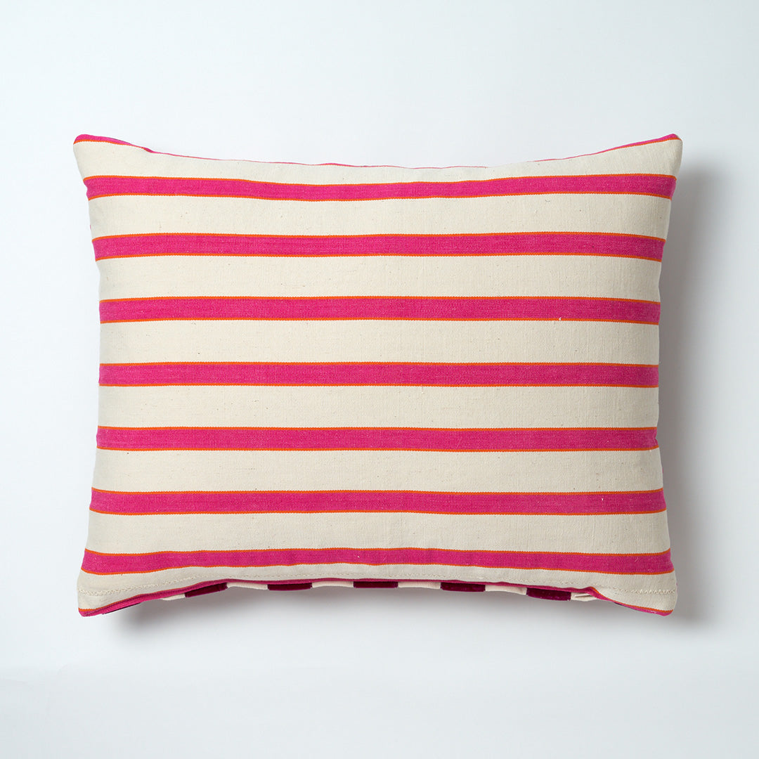 The Velvet Collection, Sunset Stripe Cushion - Burgundy