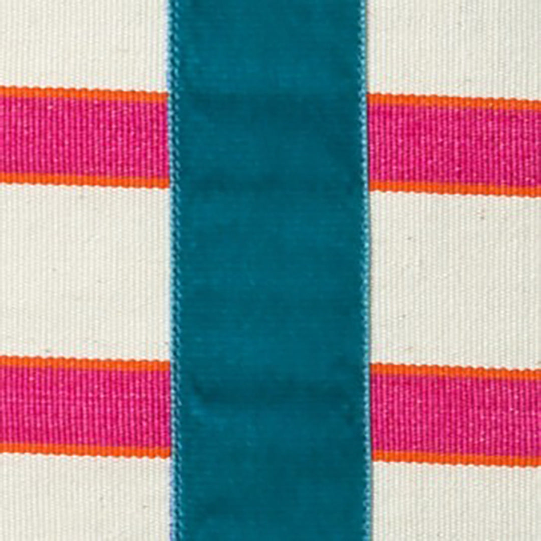 The Velvet Collection, Sunset Stripe Cushion - Petrol