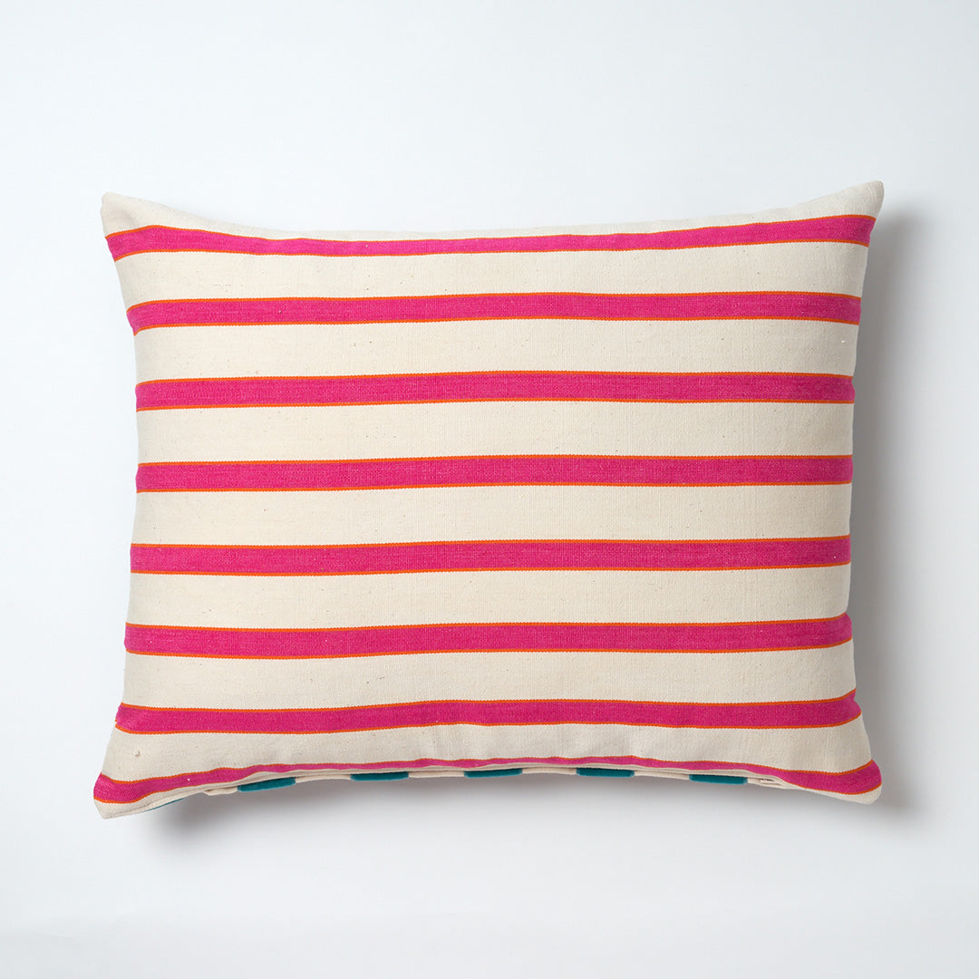 The Velvet Collection, Sunset Stripe Cushion - Petrol