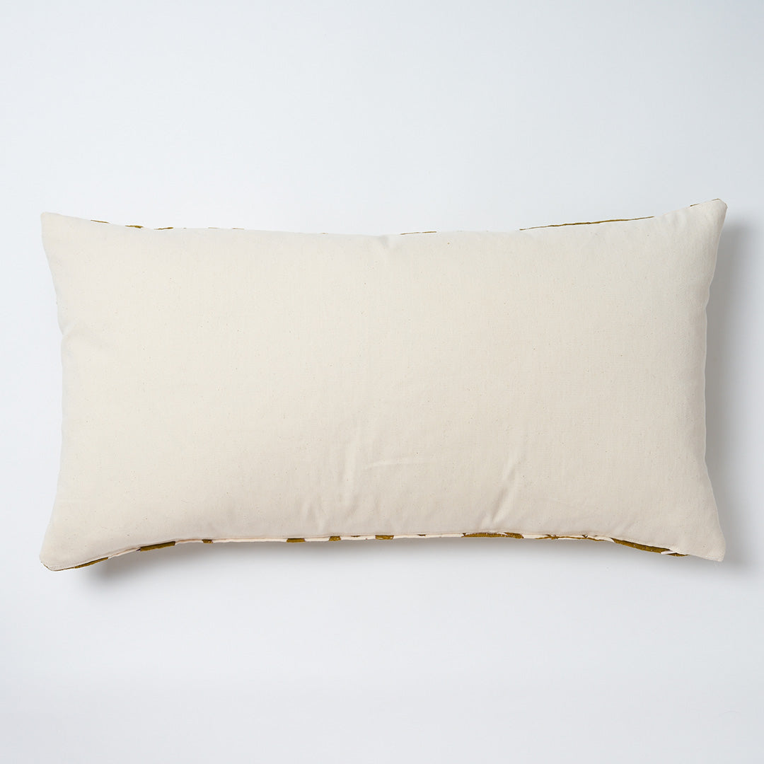 Olive Green Otomi Cushion - 70cmx35cm