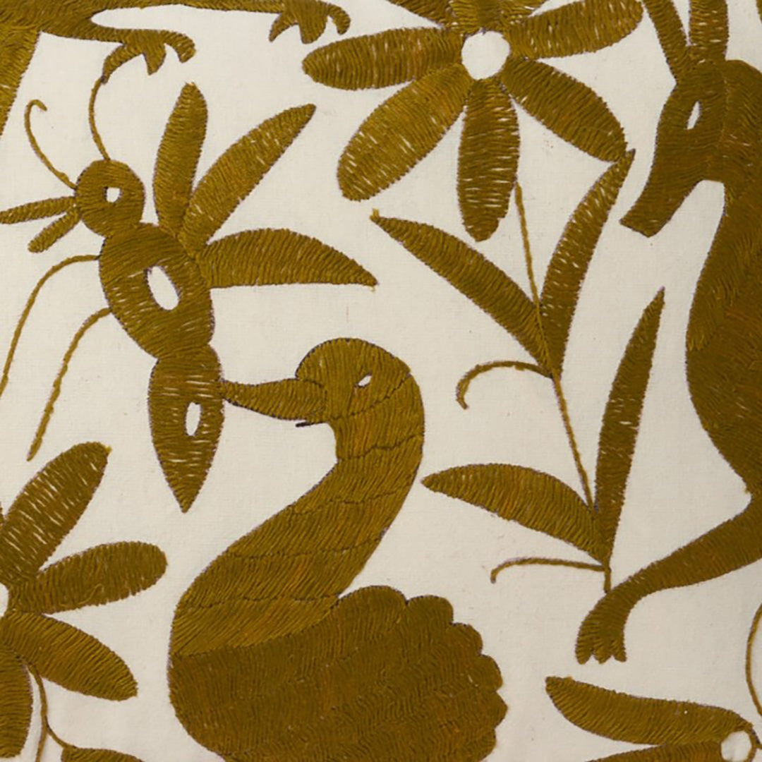 Olive Green Otomi Cushion - 70cmx35cm