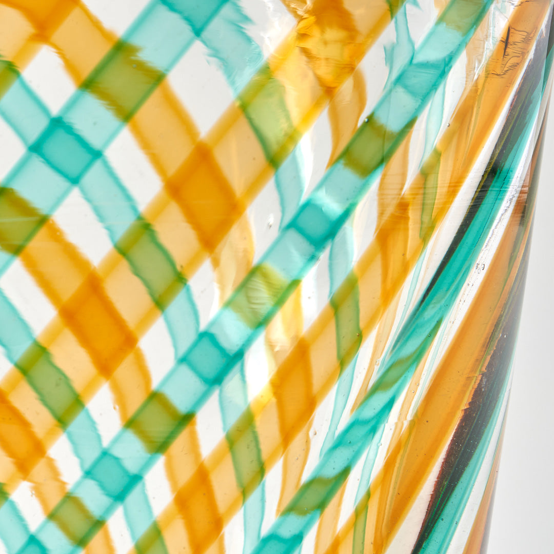 Filigrana Striped Tumbler - Yellow and Teal