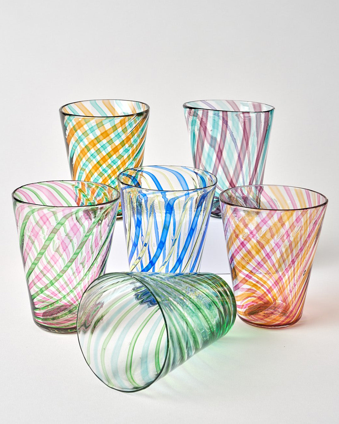 Filigrana Striped Tumbler - Pink and Green