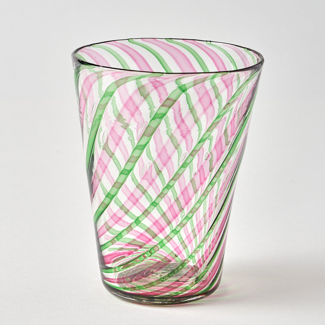 Filigrana Striped Tumbler - Pink and Green