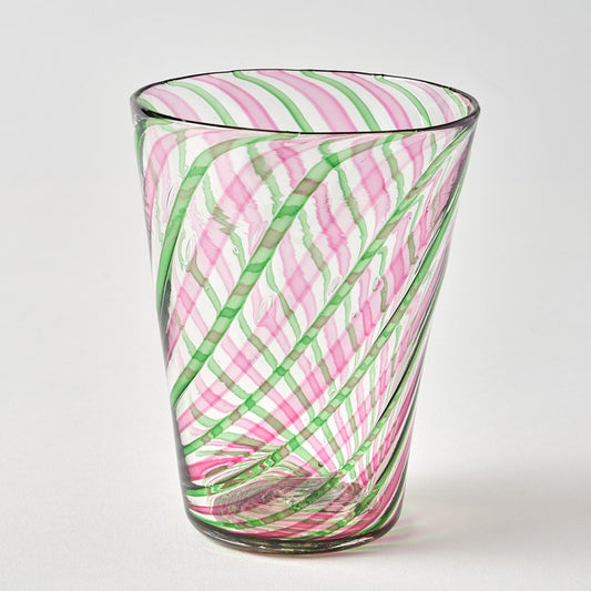 Filigrana Striped Tumbler - Pink and Green