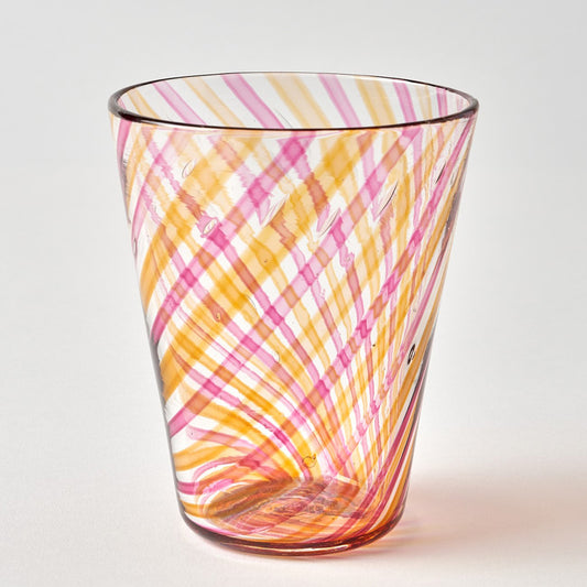Filigrana Striped Tumbler -Pink and Yellow