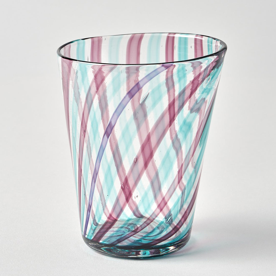 Filigrana Striped Tumbler - Plum and Turquoise