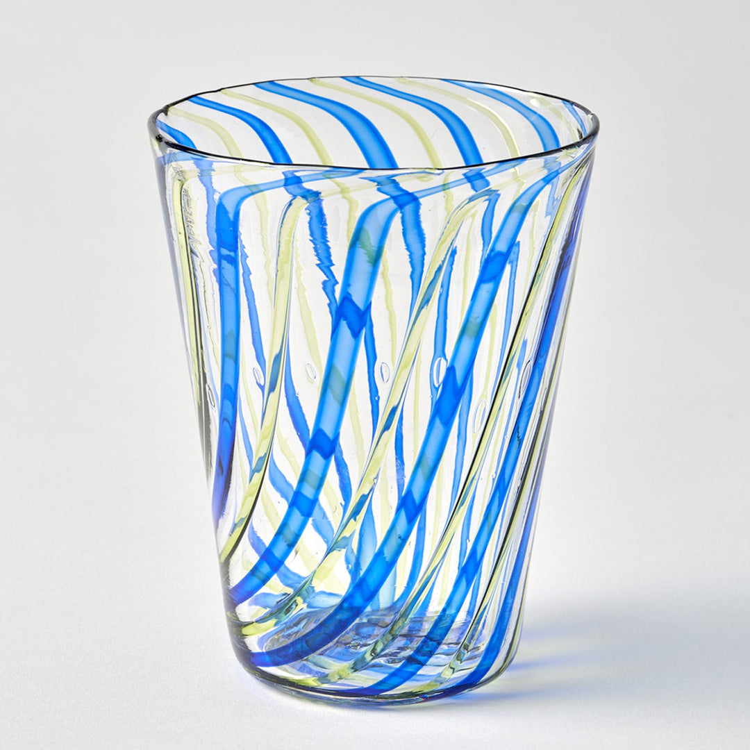 Filigrana Striped Tumbler - Blue and Green