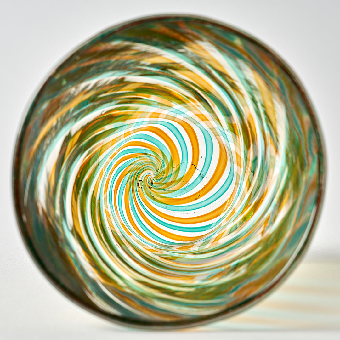 Filigrana Striped Tumbler - Yellow and Teal