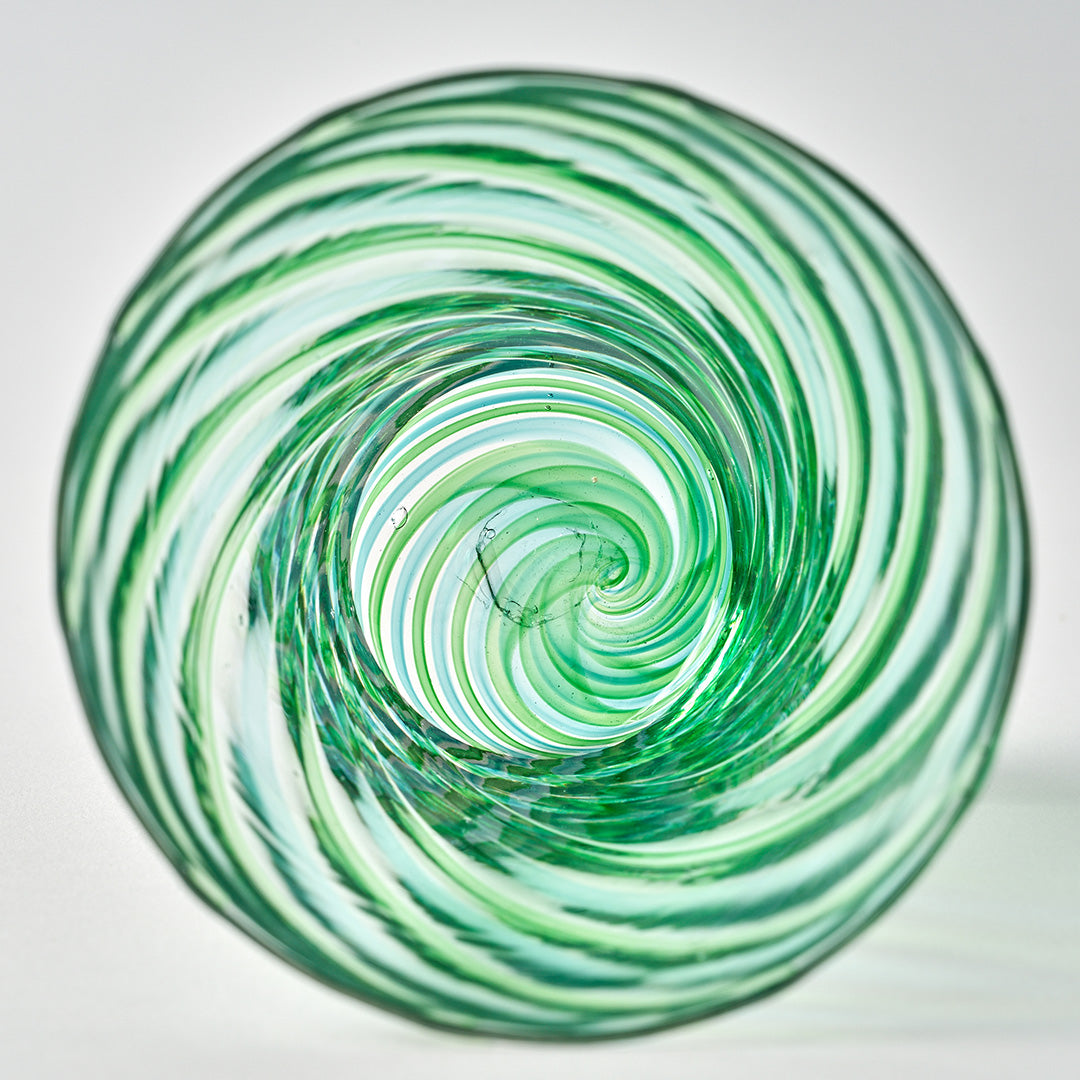 Filigrana Striped Tumbler - Green and pale blue