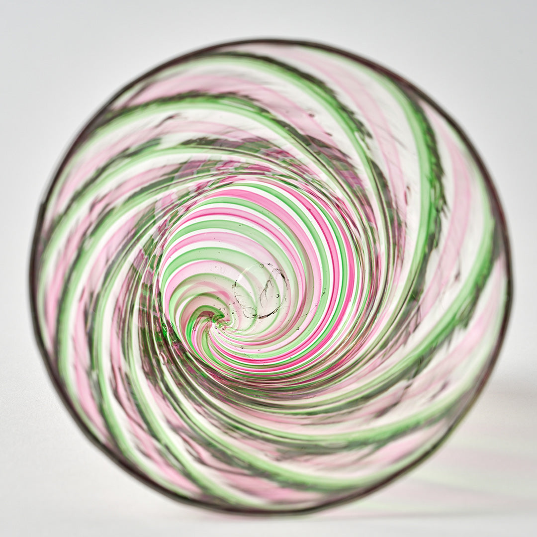 Filigrana Striped Tumbler - Pink and Green