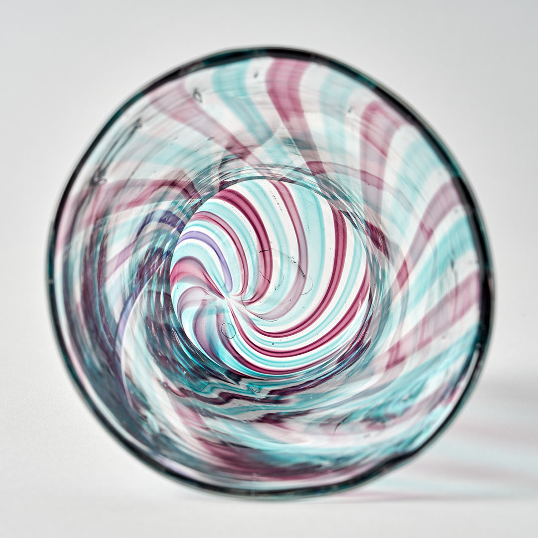 Filigrana Striped Tumbler - Plum and Turquoise