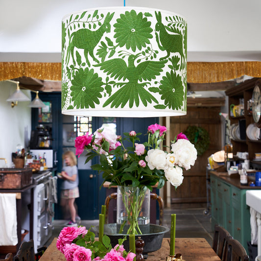 Green Otomi Ceiling Lampshade - 51cm diameter
