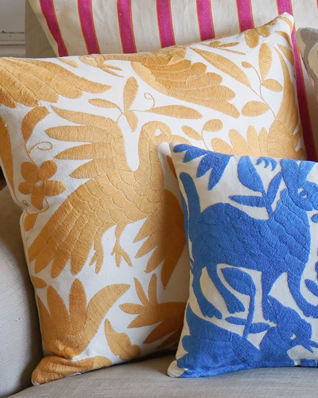 Pale Gold Otomi Cushion - 40cmx40cm