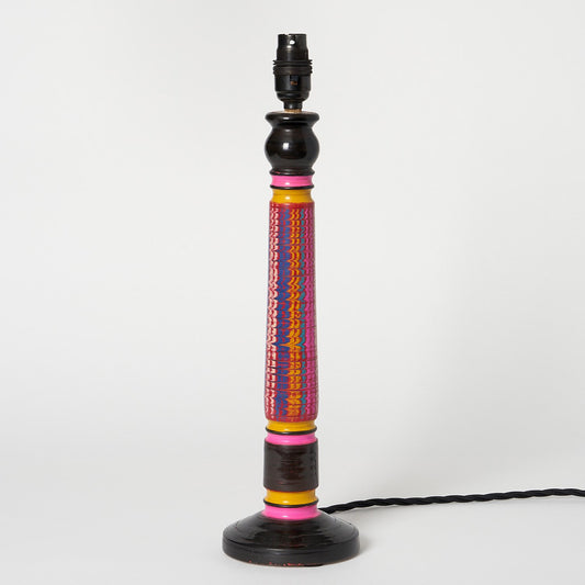 Hand Made Laquerware Lamp - Black