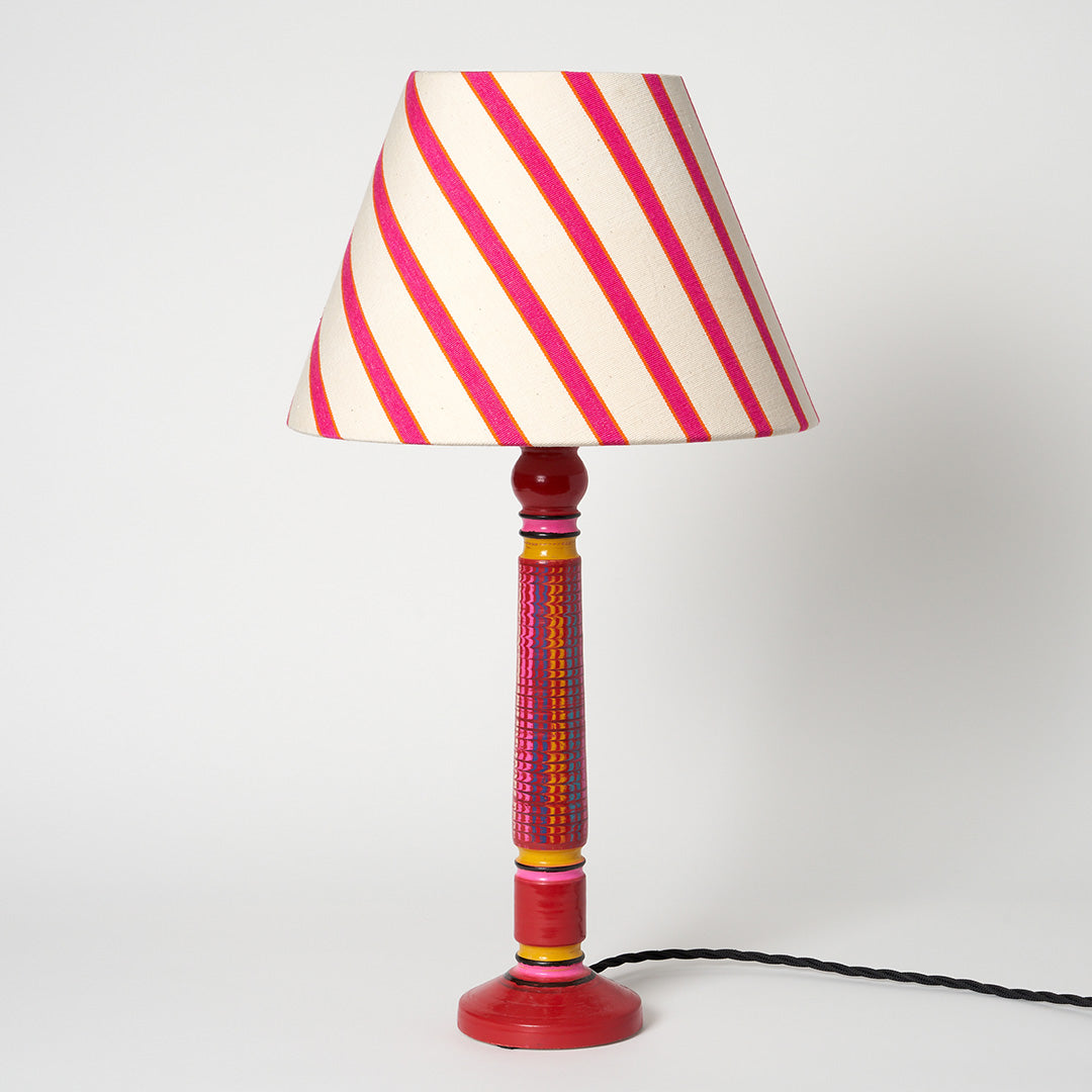 Hand Made Laquerware Lamp - Red