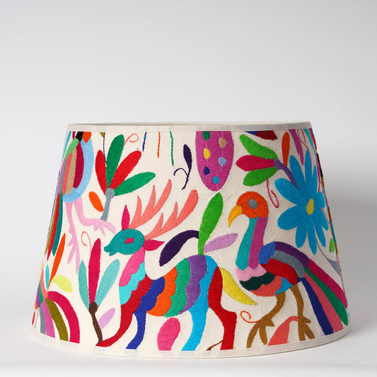 Multicoloured Otomi Retro Lampshade - 41cm diameter