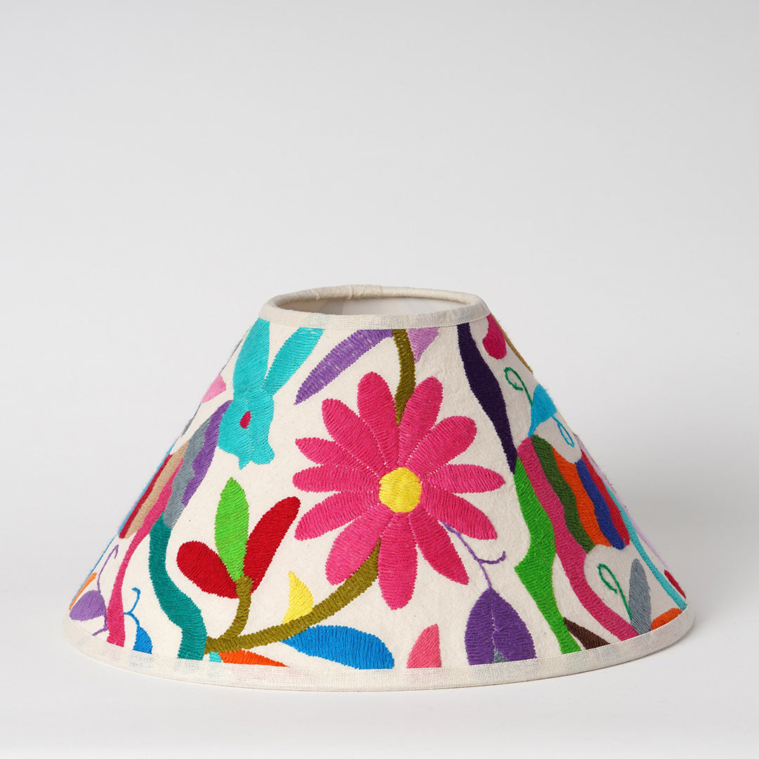 Multicoloured Otomi Coolie Lampshade - 31cm diameter