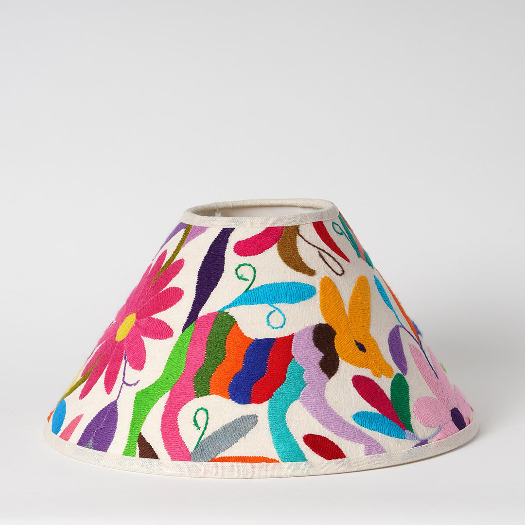 Multicoloured Otomi Coolie Lampshade - 31cm diameter