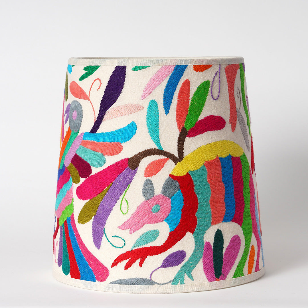 Multicoloured Otomi Pilgrim Lampshade - 25cm diameter