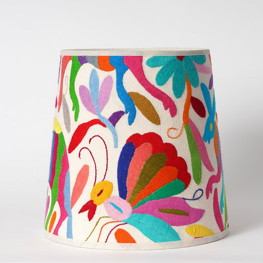 Multicoloured Otomi Pilgrim Lampshade - 25cm diameter