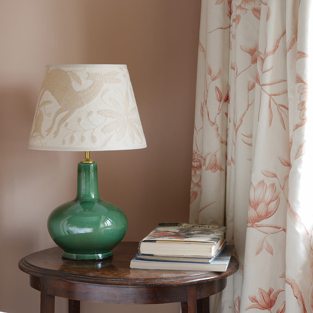 Ceramic Small Table Lamp- Green