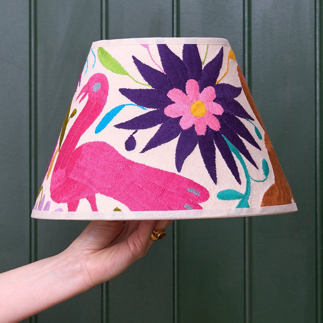 SECONDS - Multicoloured Otomi Empire Lampshade - 30cm diameter