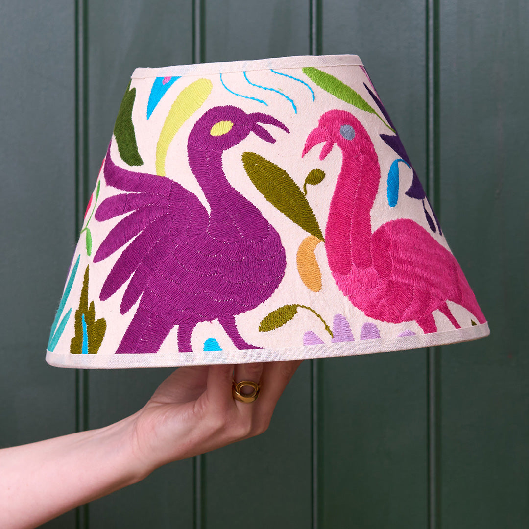 SECONDS - Multicoloured Otomi Empire Lampshade - 30cm diameter