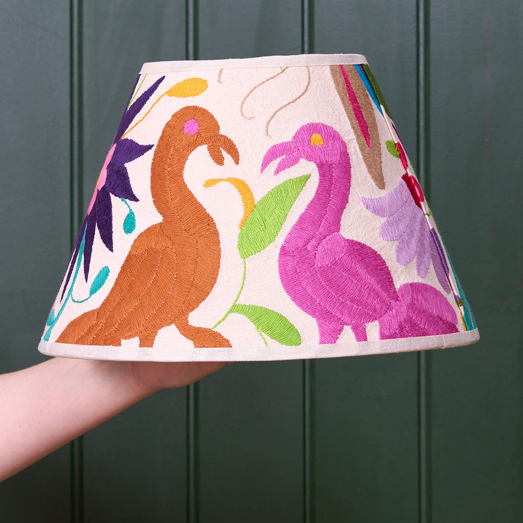 SECONDS - Multicoloured Otomi Empire Lampshade - 30cm diameter