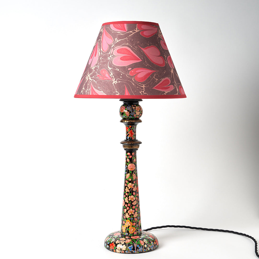 Wooden Hand Painted Kashmiri Lamp - Large