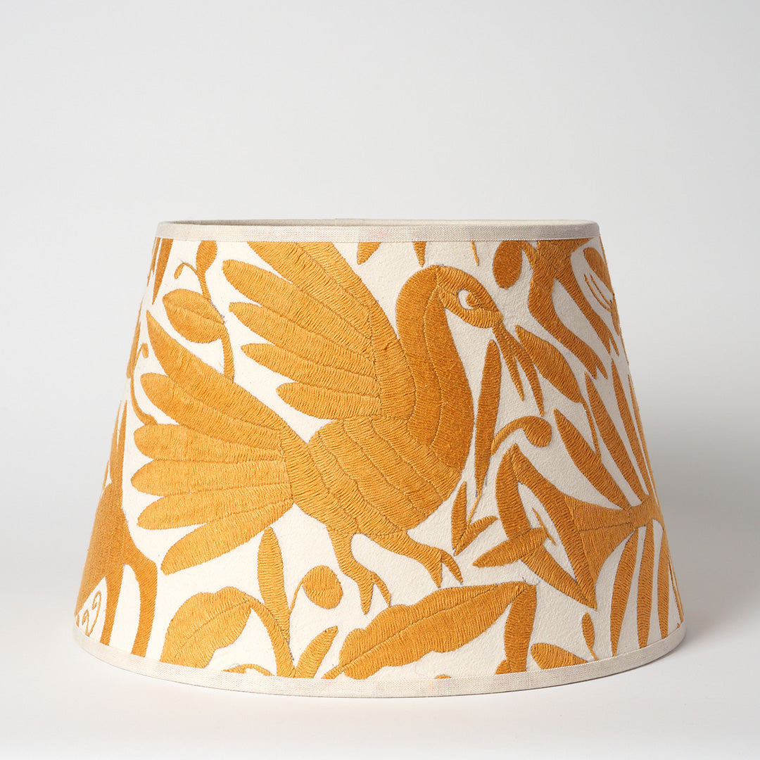 Pale Gold Otomi Retro Lampshade - 35cm diameter