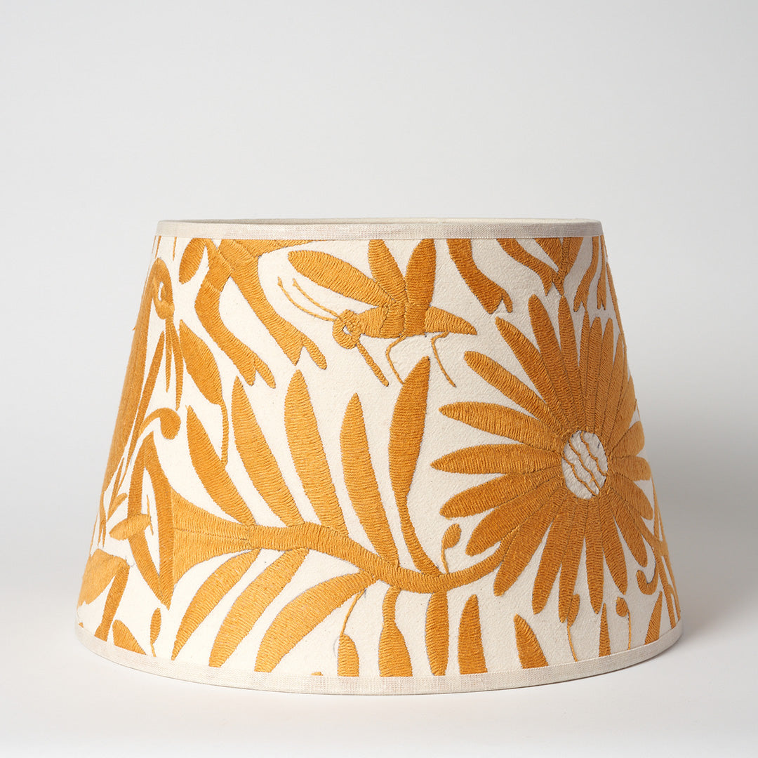 Pale Gold Otomi Retro Lampshade - 35cm diameter