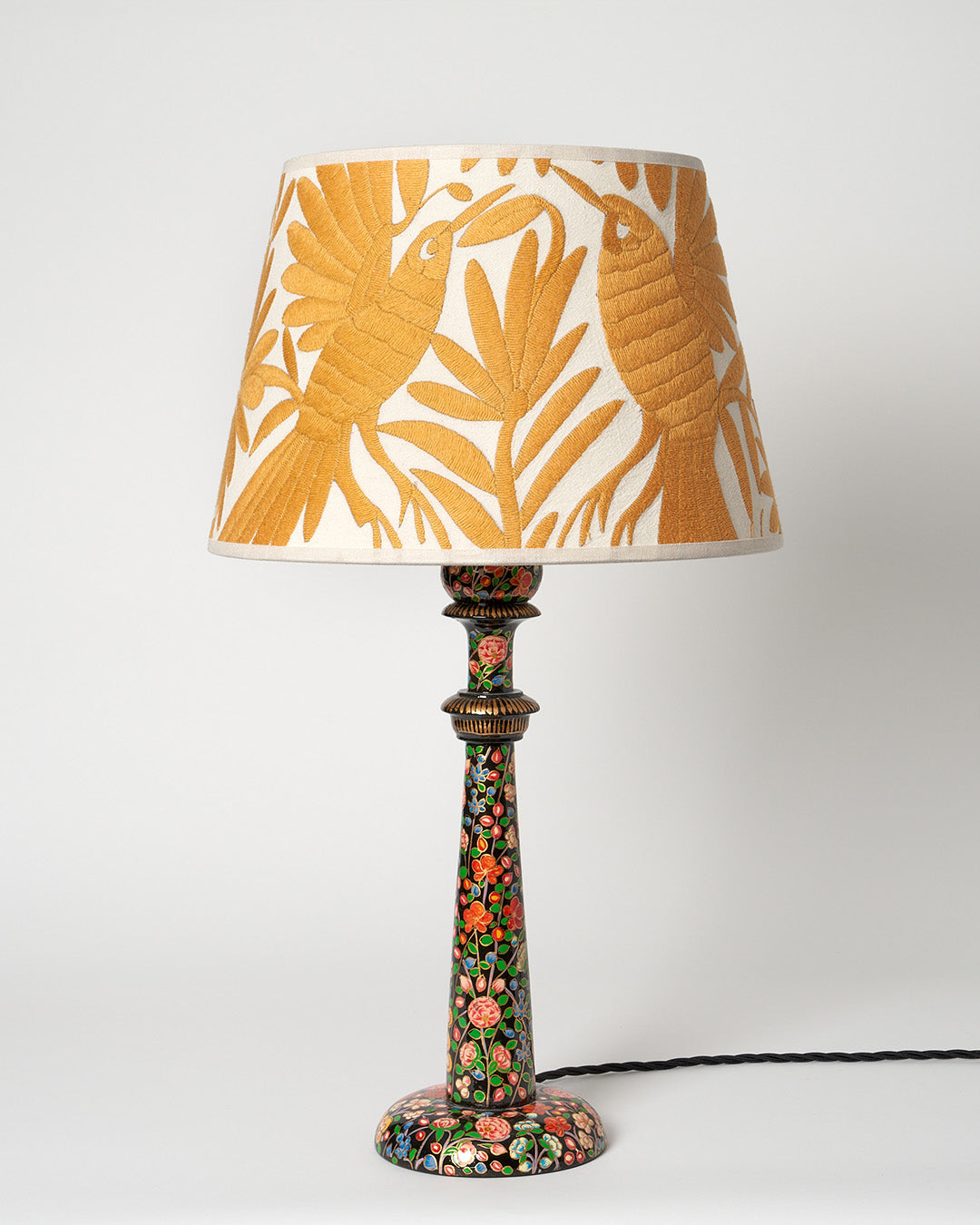 Wooden Hand Painted Kashmiri Lamp - Large