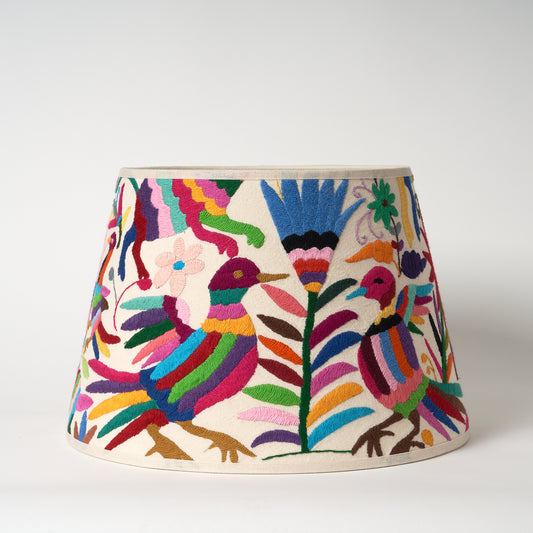 Multicoloured Otomi Retro Lampshade - 35cm diameter