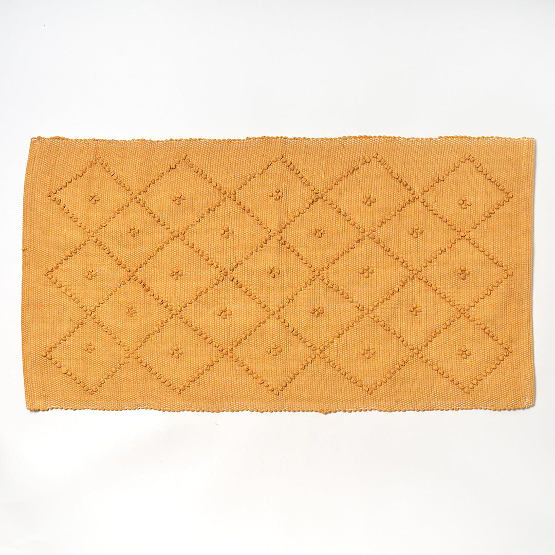 Cotton Bath Mat - Saffron Yellow, Standard Size